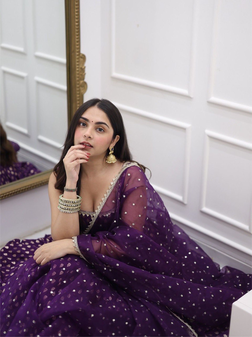 Designer Party Wear Anarkali Gown, Pent And Dupatta