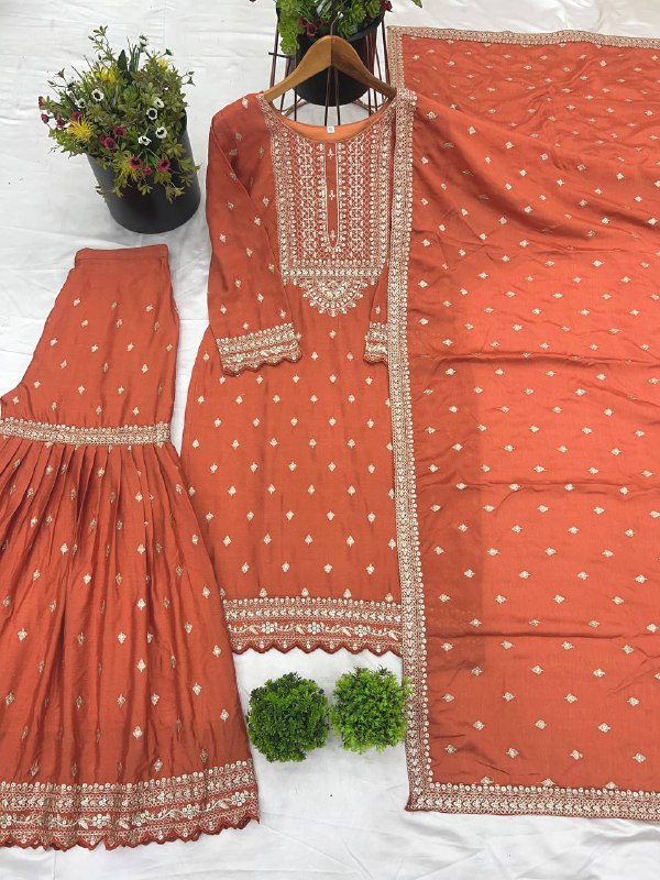 Designer Party Wear Look Fancy Top-Dupatta And Fully Stitched Sharara