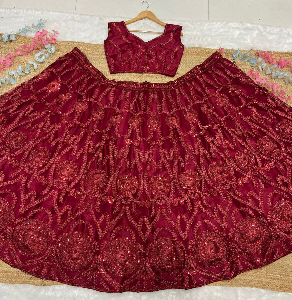Beautiful Latest Designer Lehenga Choli With Glitter Dori Work
