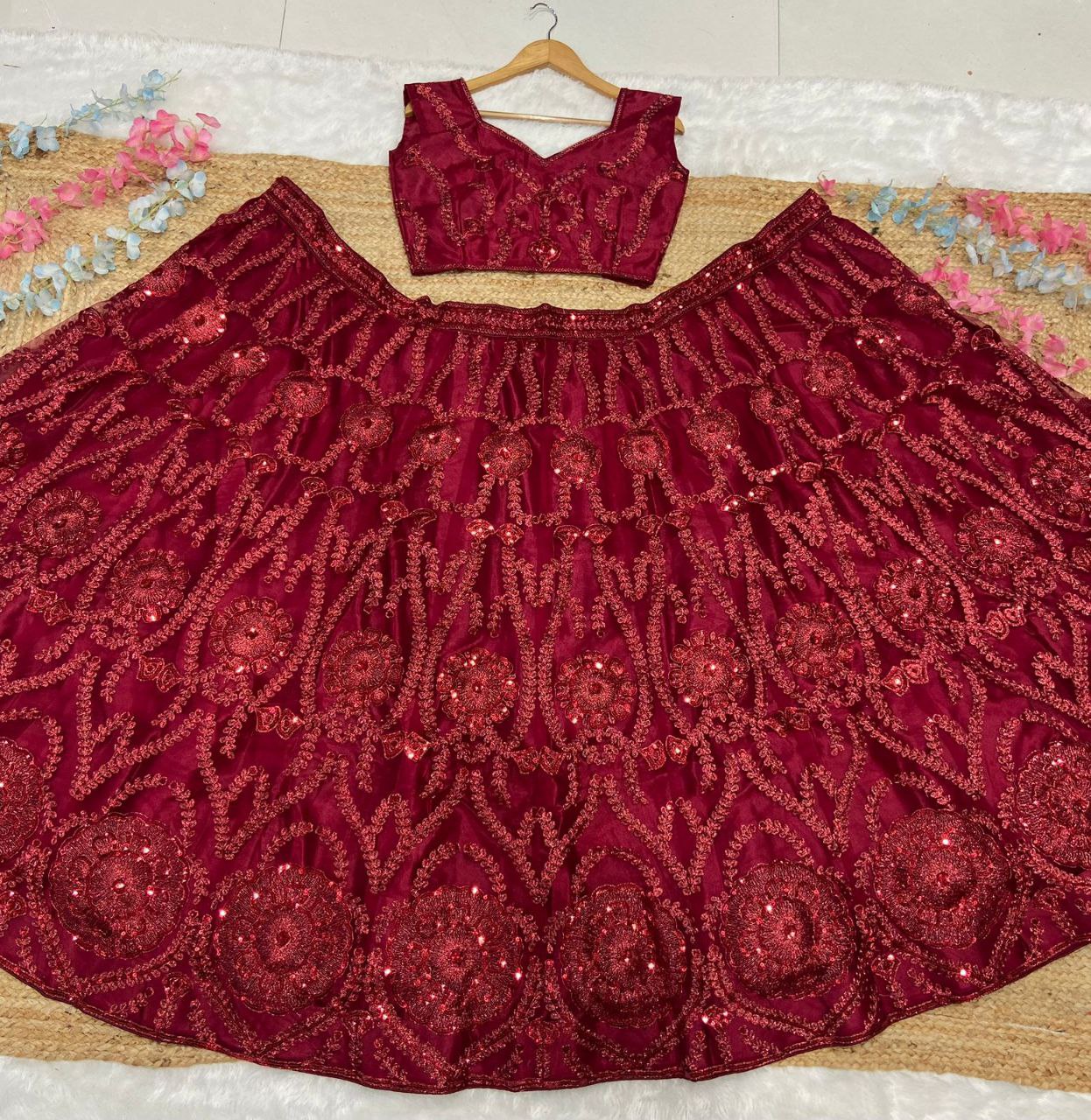 Beautiful Latest Designer Lehenga Choli With Glitter Dori Work