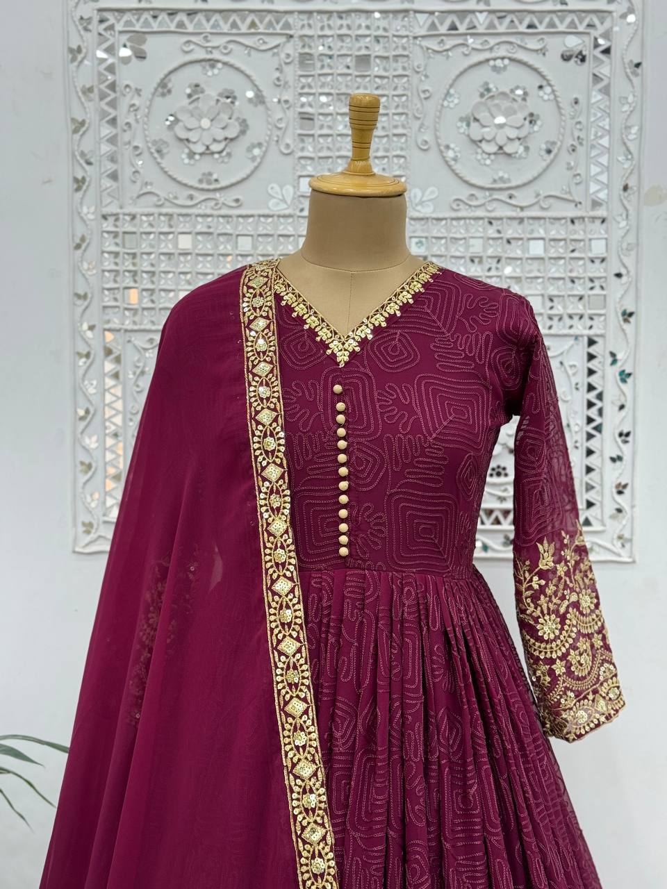 Designer Party Wear Look Anarkali Gown, Pent And Dupatta