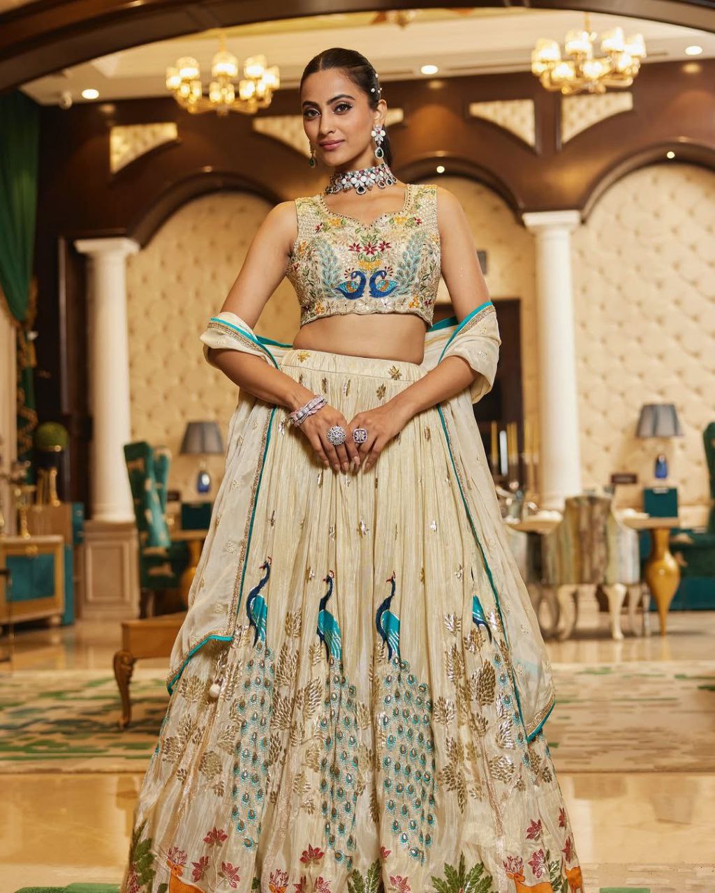 Designer Lehenga Choli With Beautiful Multi Thread Embroidery