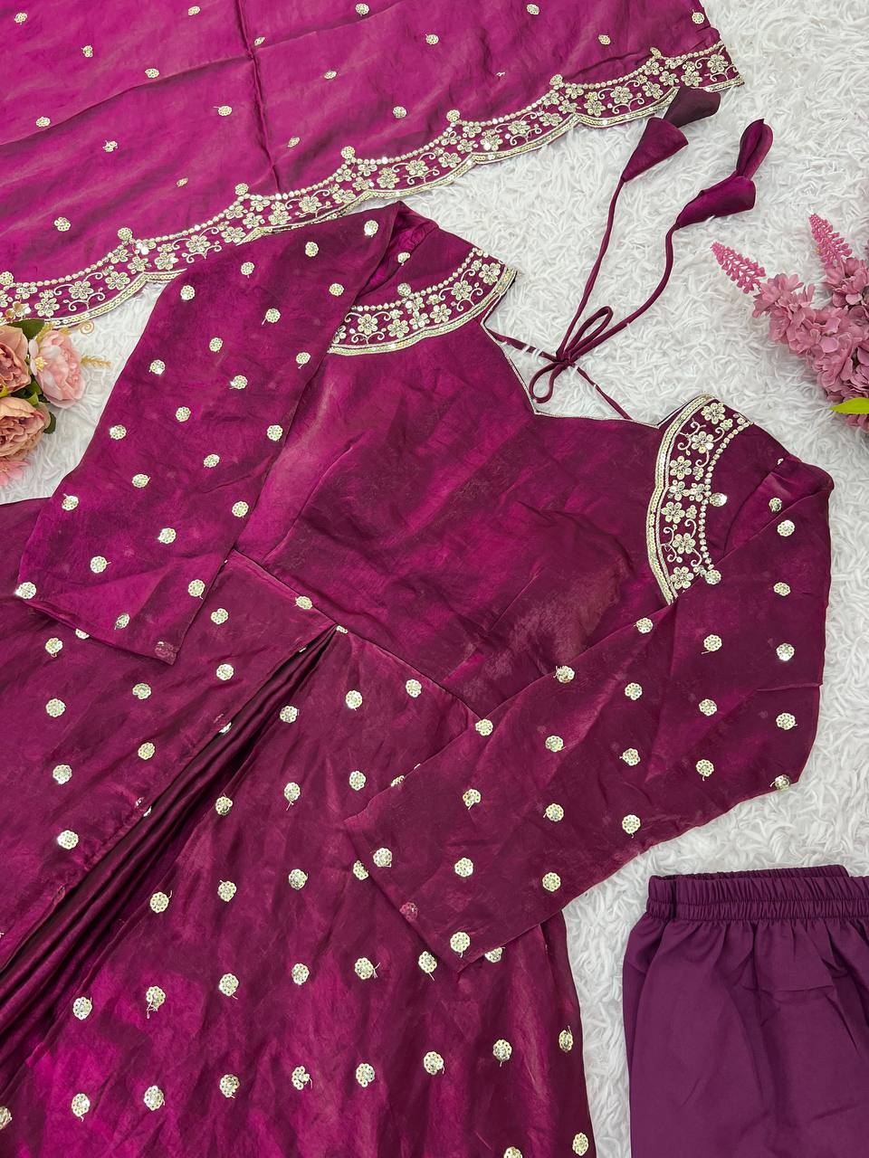 Designer Party Wear Look Gown-Dupatta And Bottom