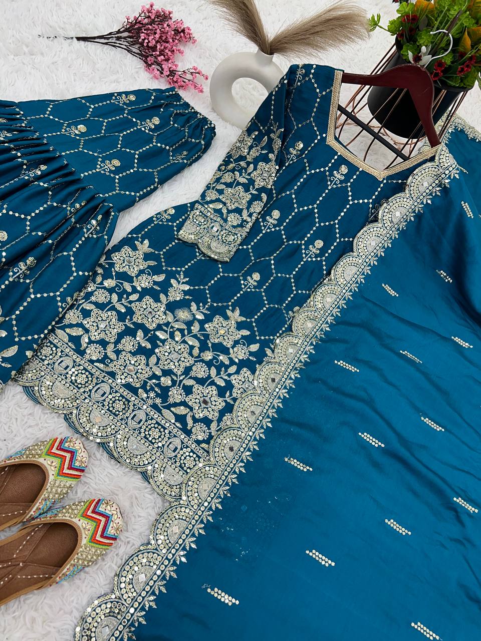 Beautiful Party Wear Top-Bottom And Dupatta