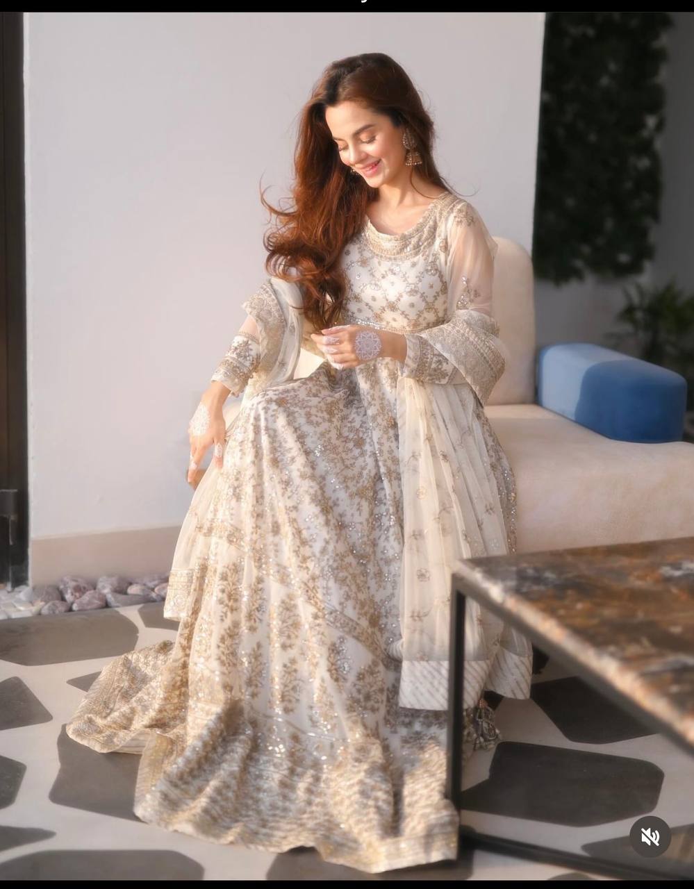 Designer Party Wear Anarkali Gown With Pent And Dupatta