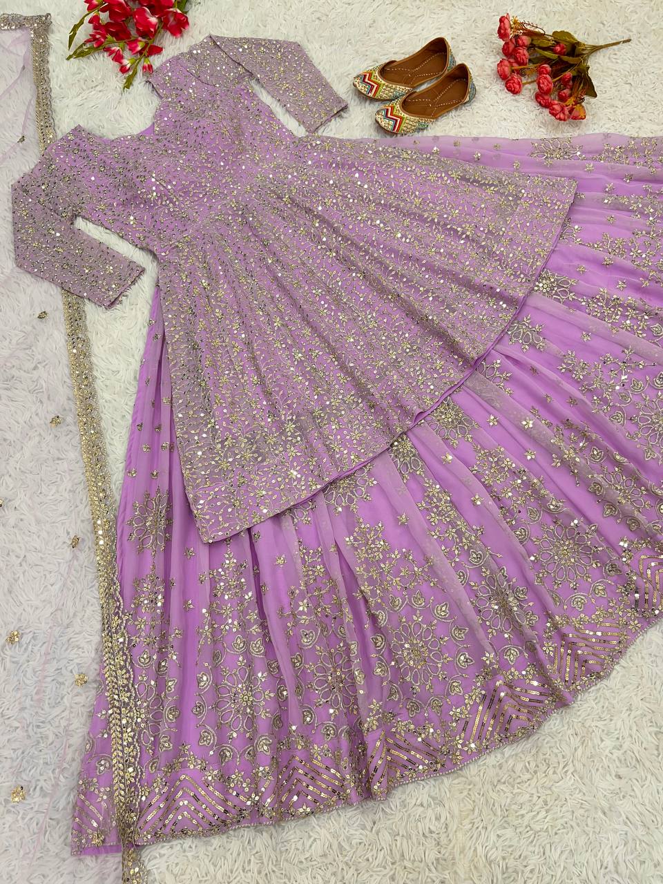 Designer Party Wear Top Bottom And Dupatta