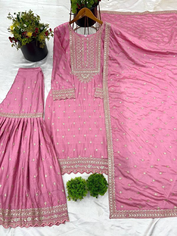 Designer Party Wear Look Fancy Top-Dupatta And Fully Stitched Sharara