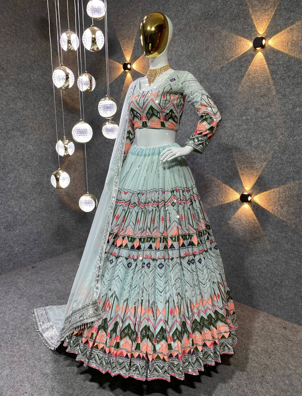 Party Wear Lehenga Choli With Fancy Less Work