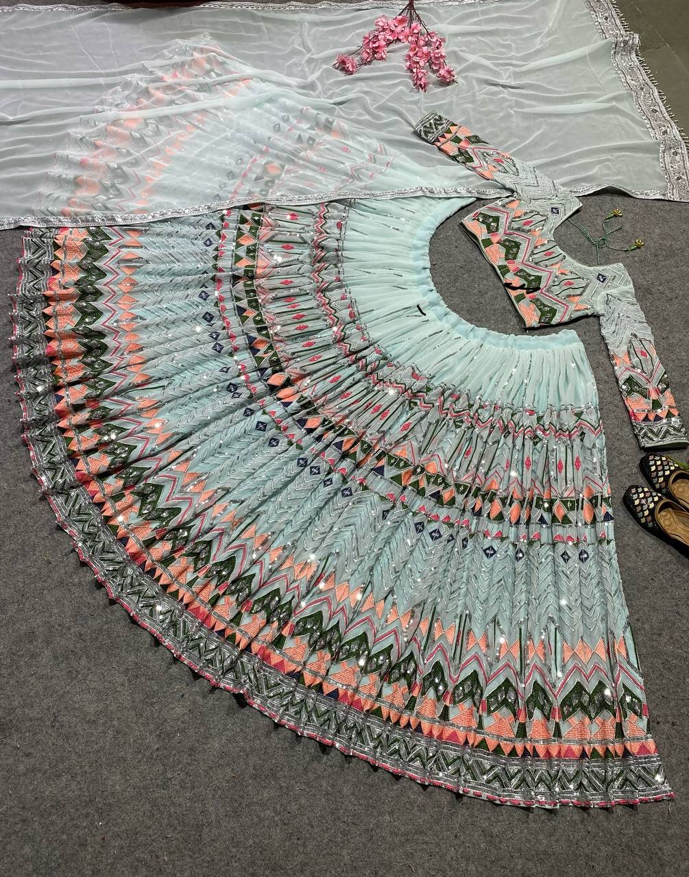 Party Wear Lehenga Choli With Fancy Less Work