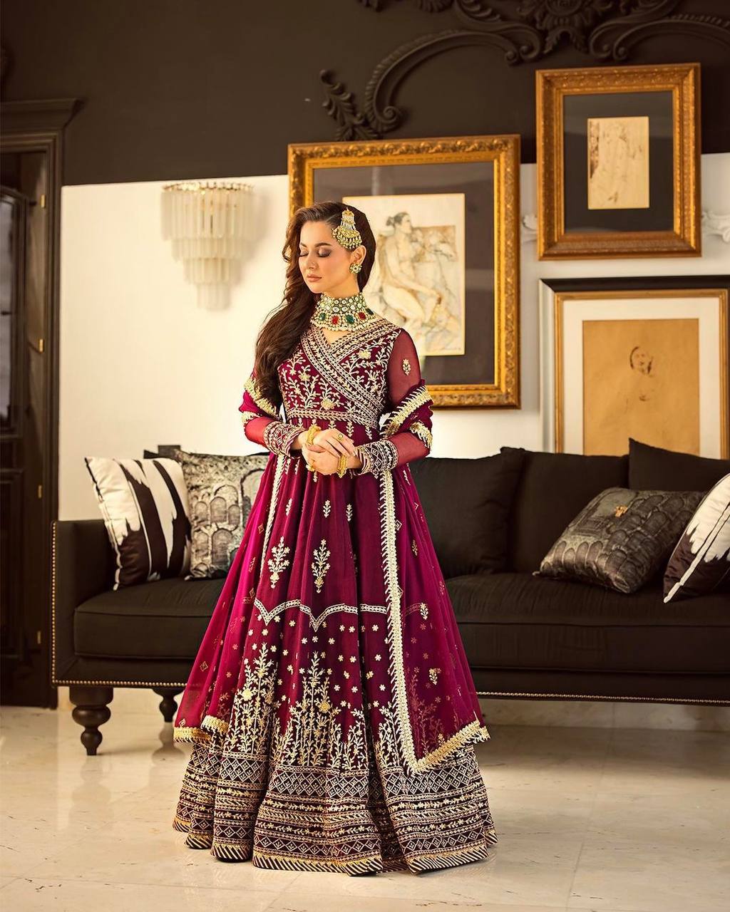 Designer Party Wear Look Anarkali Gown And Dupatta