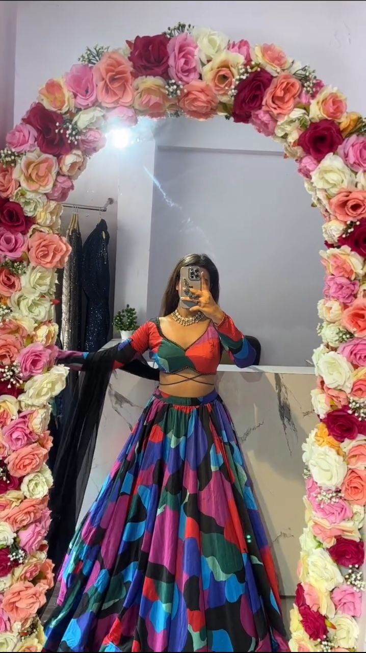 Beautiful Party Wear Lehenga Choli With Beautiful Floral Print