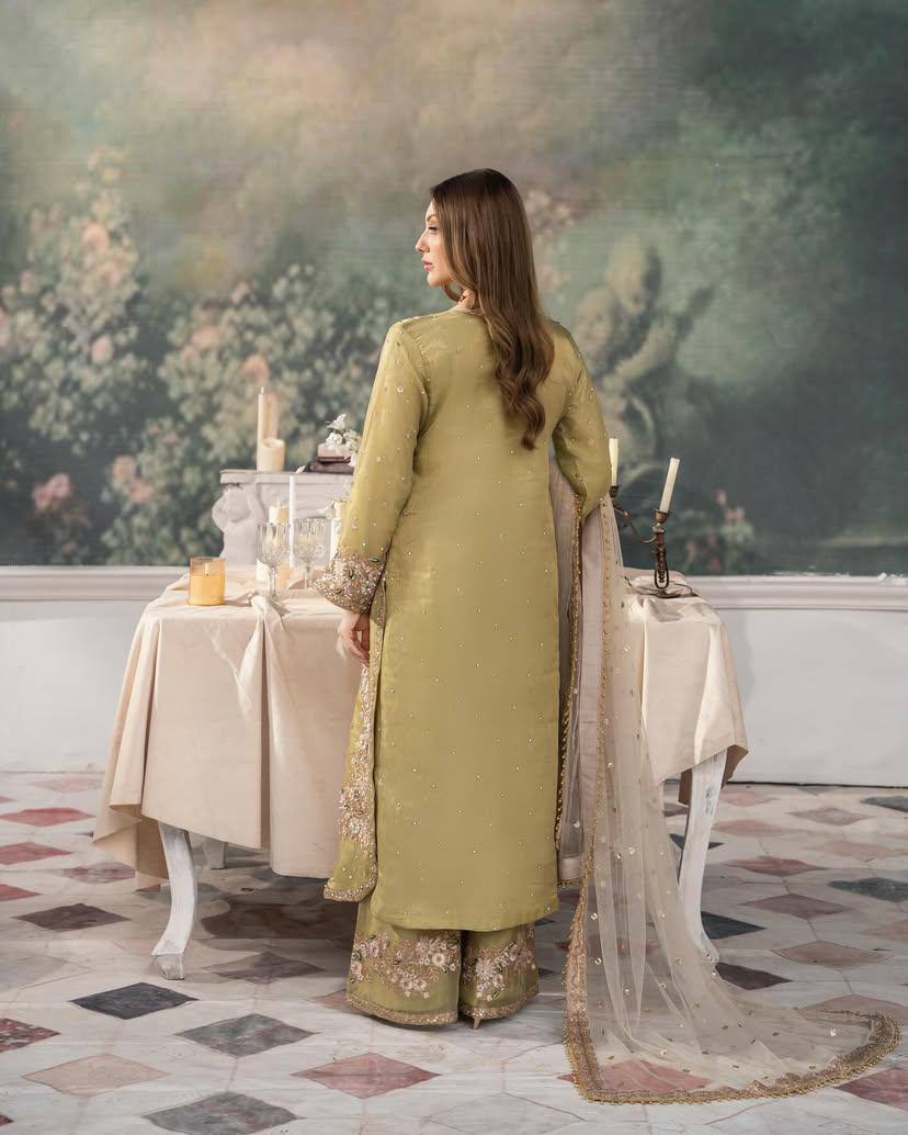 पार्टी वियर लुक डिज़ाइनर टॉप और बॉटम दुपट्टे के साथ