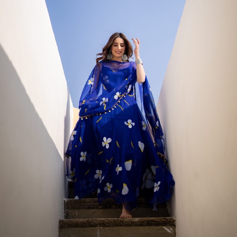 Party Wear Look Beautiful Gown And Dupatta