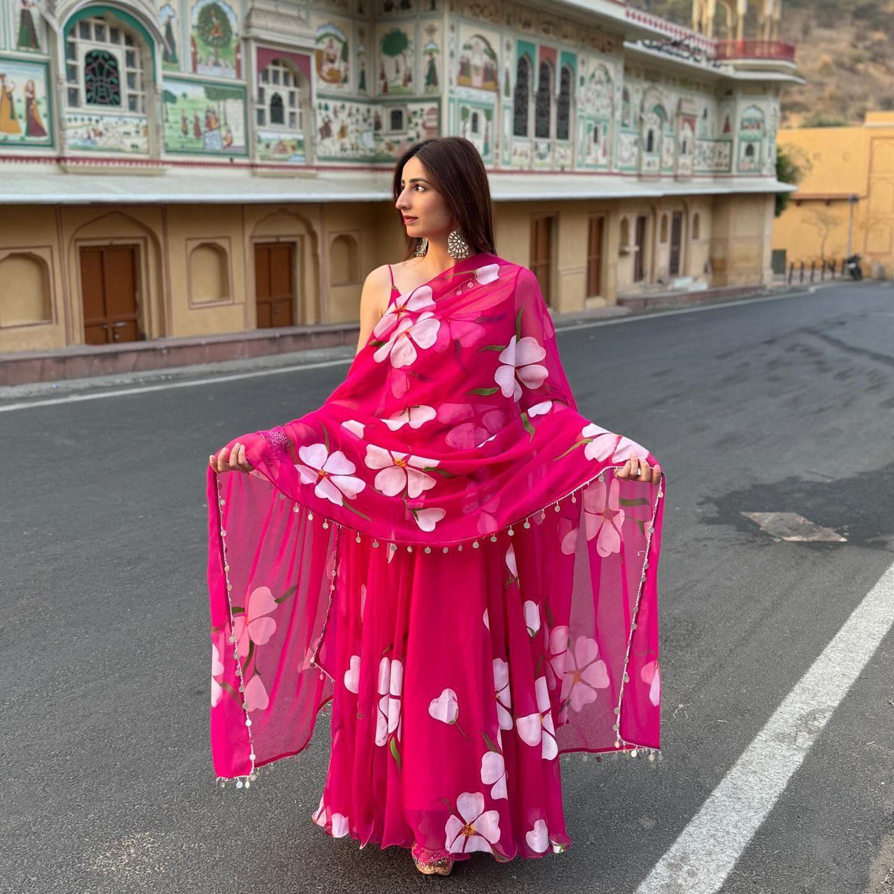 Party Wear Look Beautiful Gown And Dupatta