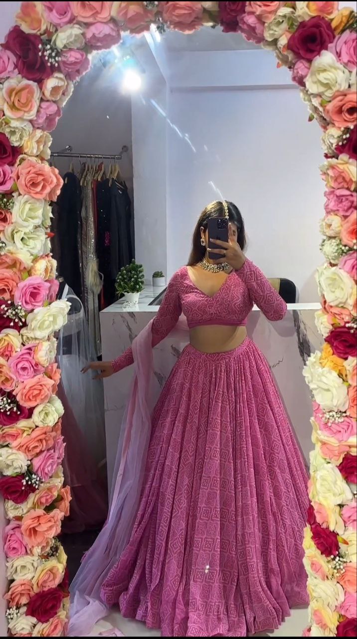 Party Wear Lehenga Choli With Beautiful Floral Print