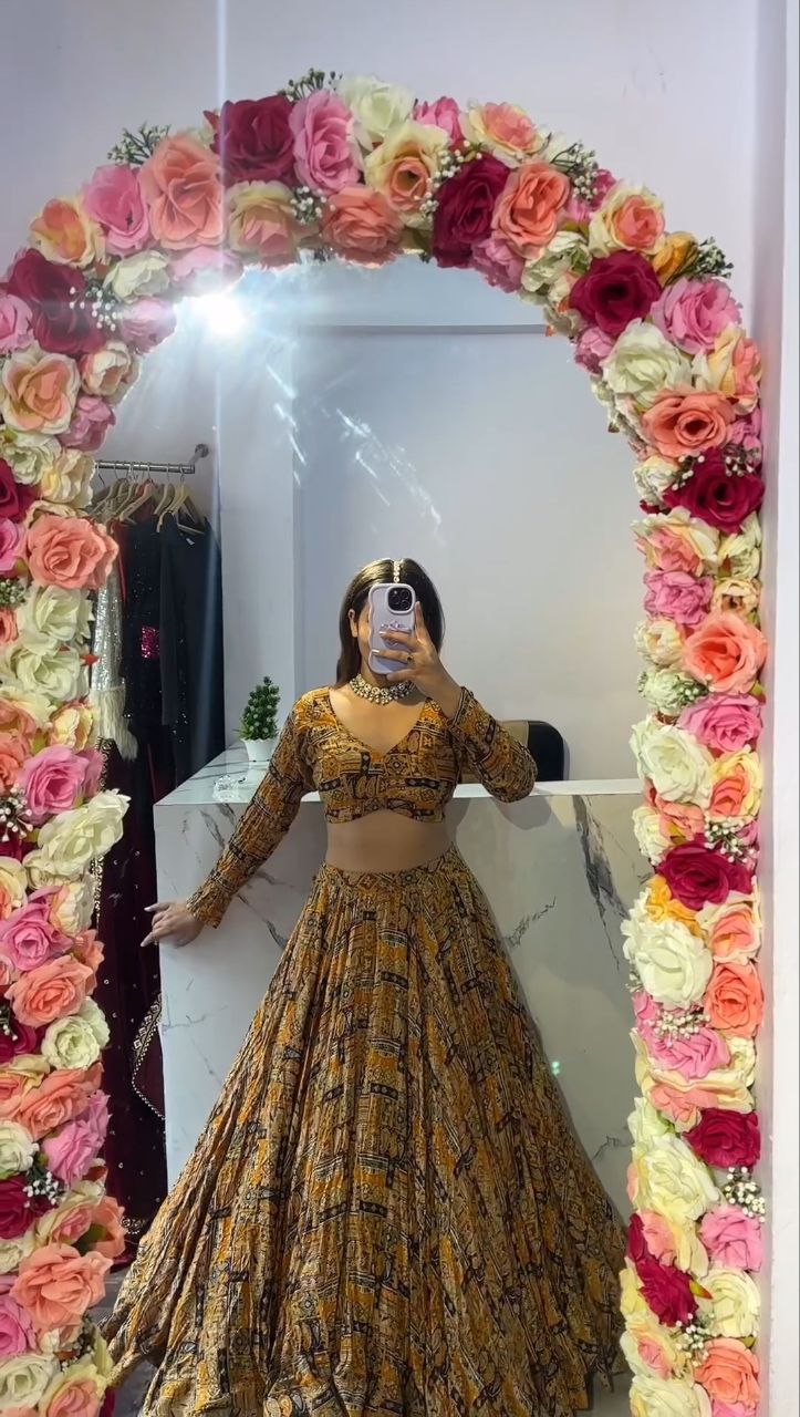 Party Wear Lehenga Choli With Beautiful Floral Print