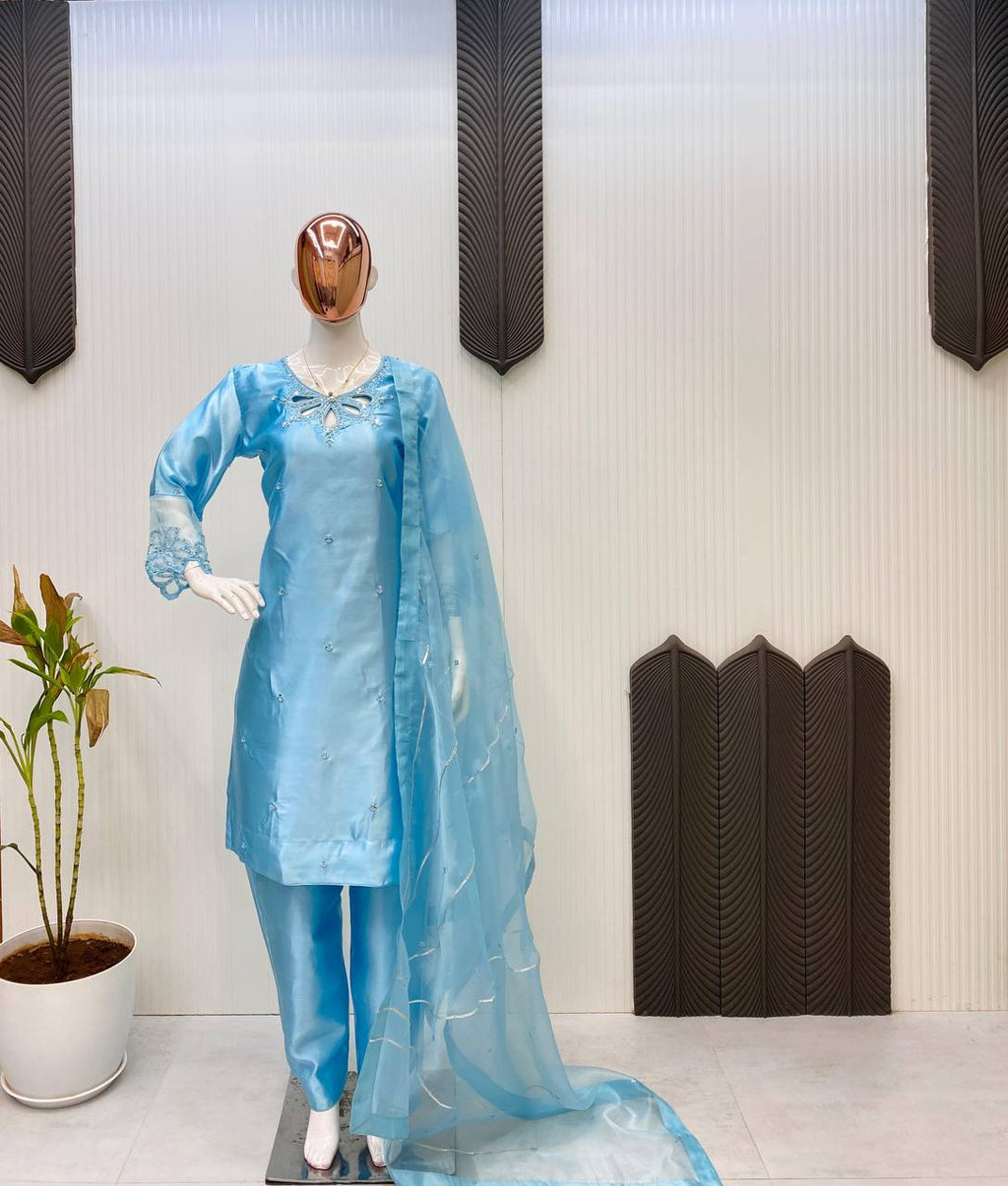 डिज़ाइनर पार्टी वियर लुक टॉप और बॉटम और खूबसूरत दुपट्टा