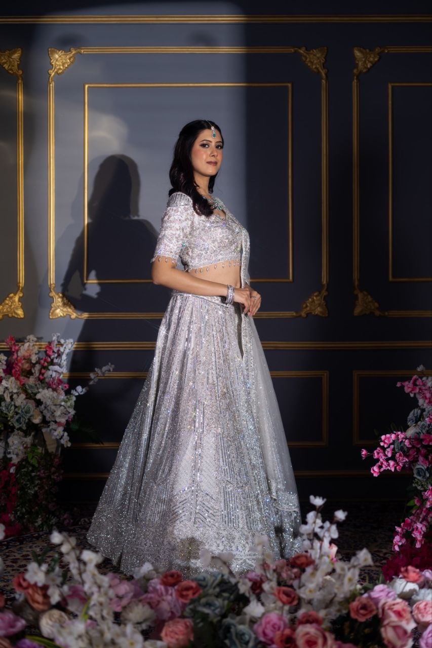 Designer Lehenga Choli With Beautiful Thread Embroidery ,Dori Work