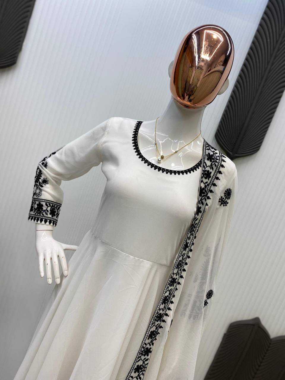 Party Wear Beautiful Anarkali Gown And Fancy Dupatta