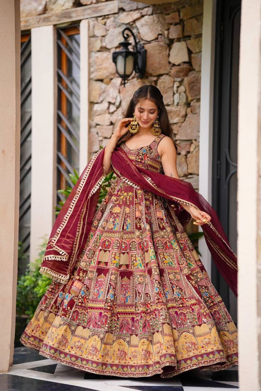 Party Wear Designer Anarkali Gown And Dupatta