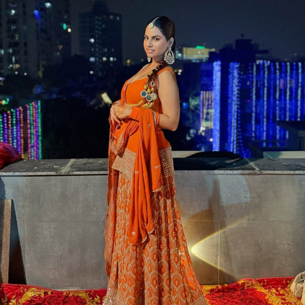 डिज़ाइनर पार्टी वियर लुक टॉप और बॉटम दुपट्टे के साथ