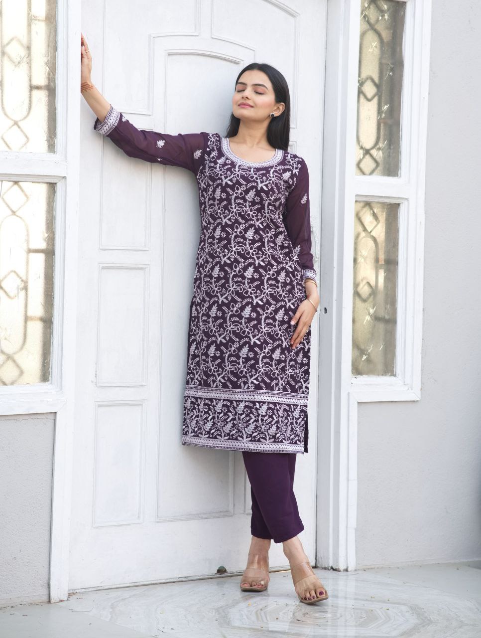 Designer Embroidered Suit Set With Heavy Embroidered Work