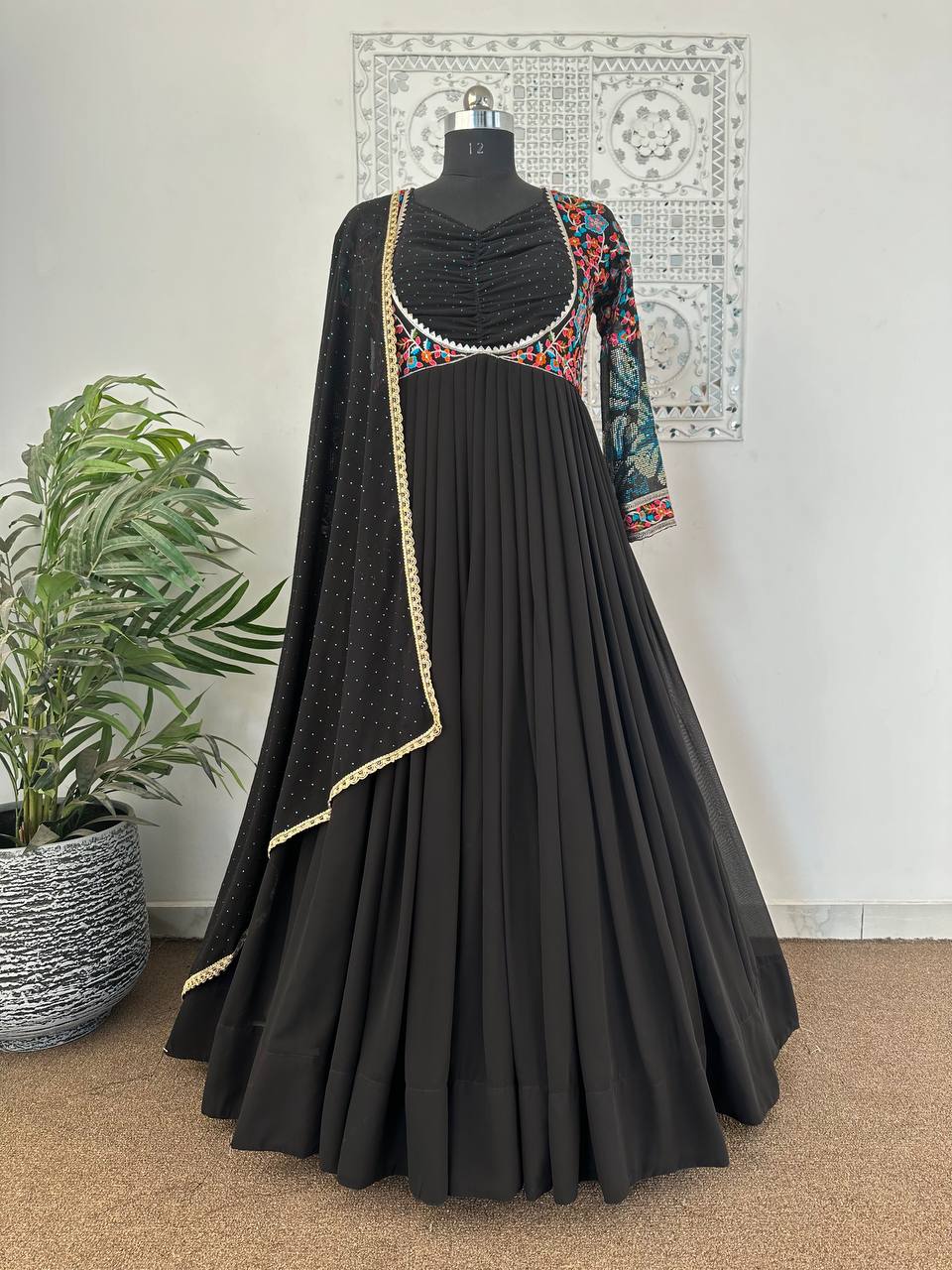 Designer Party Wear Look Anarkali Gown - Pent With Dupatta