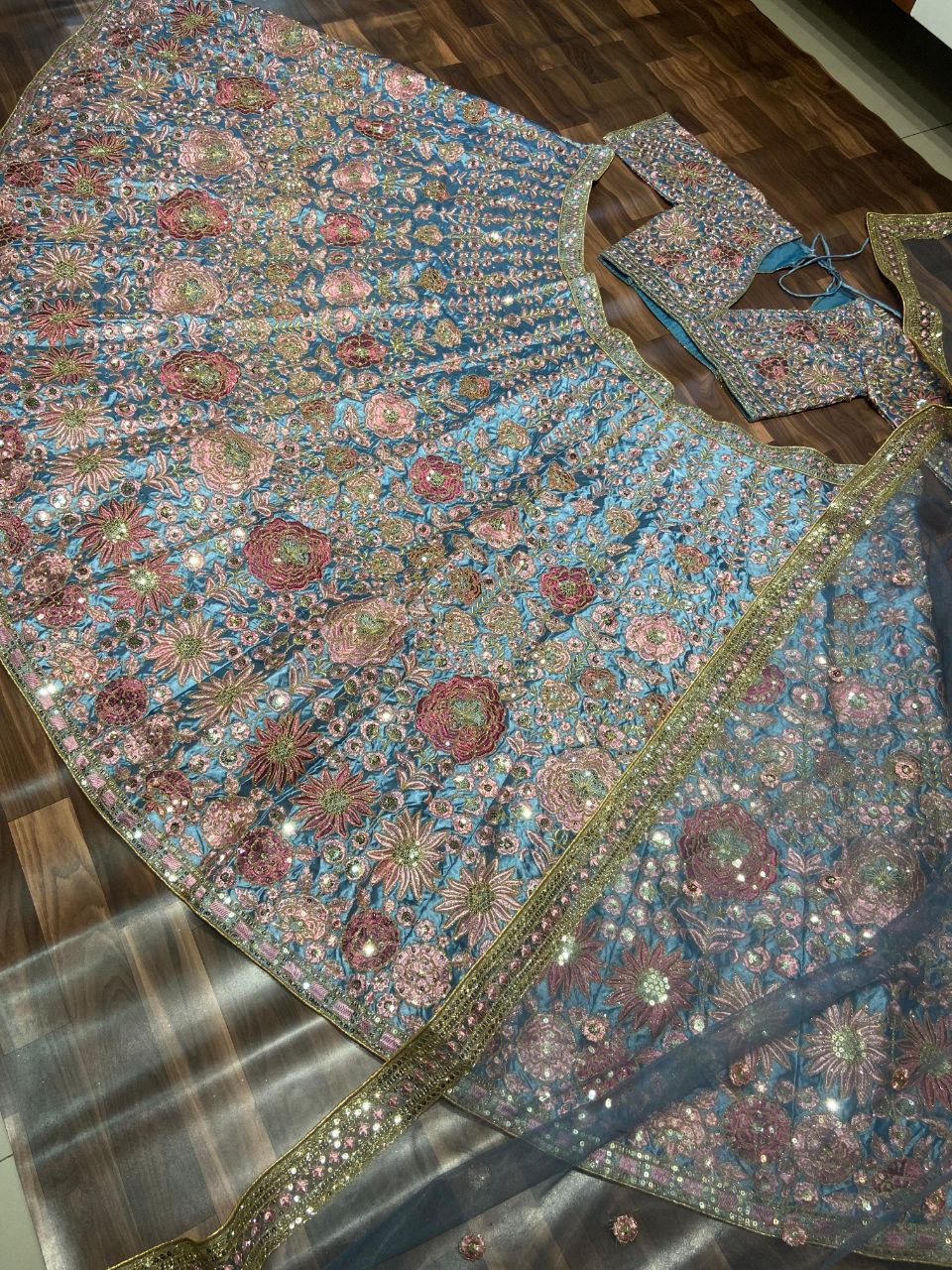 Party Wear Beautiful Lehenga Choli With Glitter Work