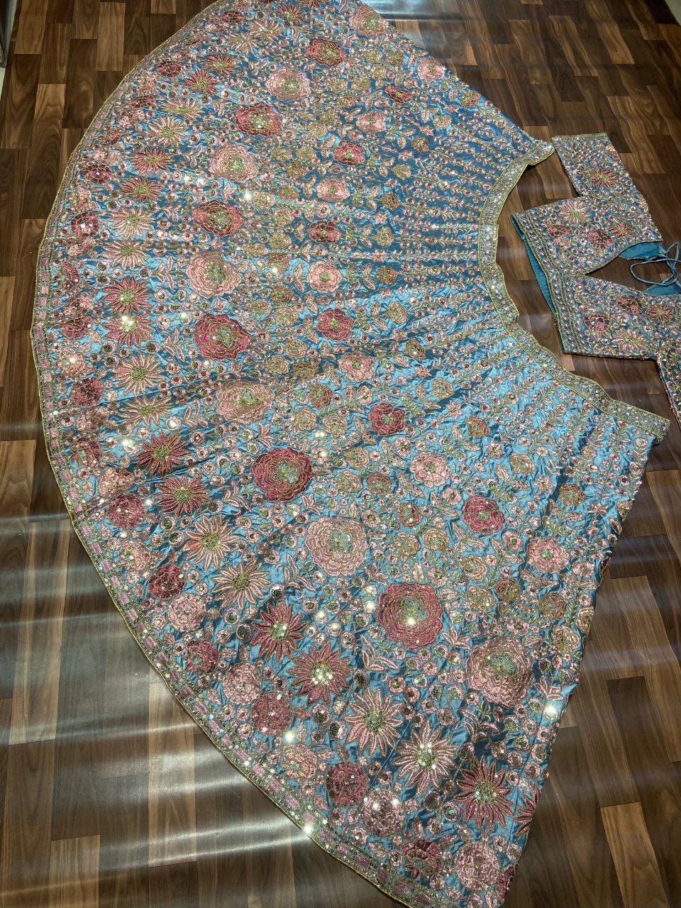Party Wear Beautiful Lehenga Choli With Glitter Work