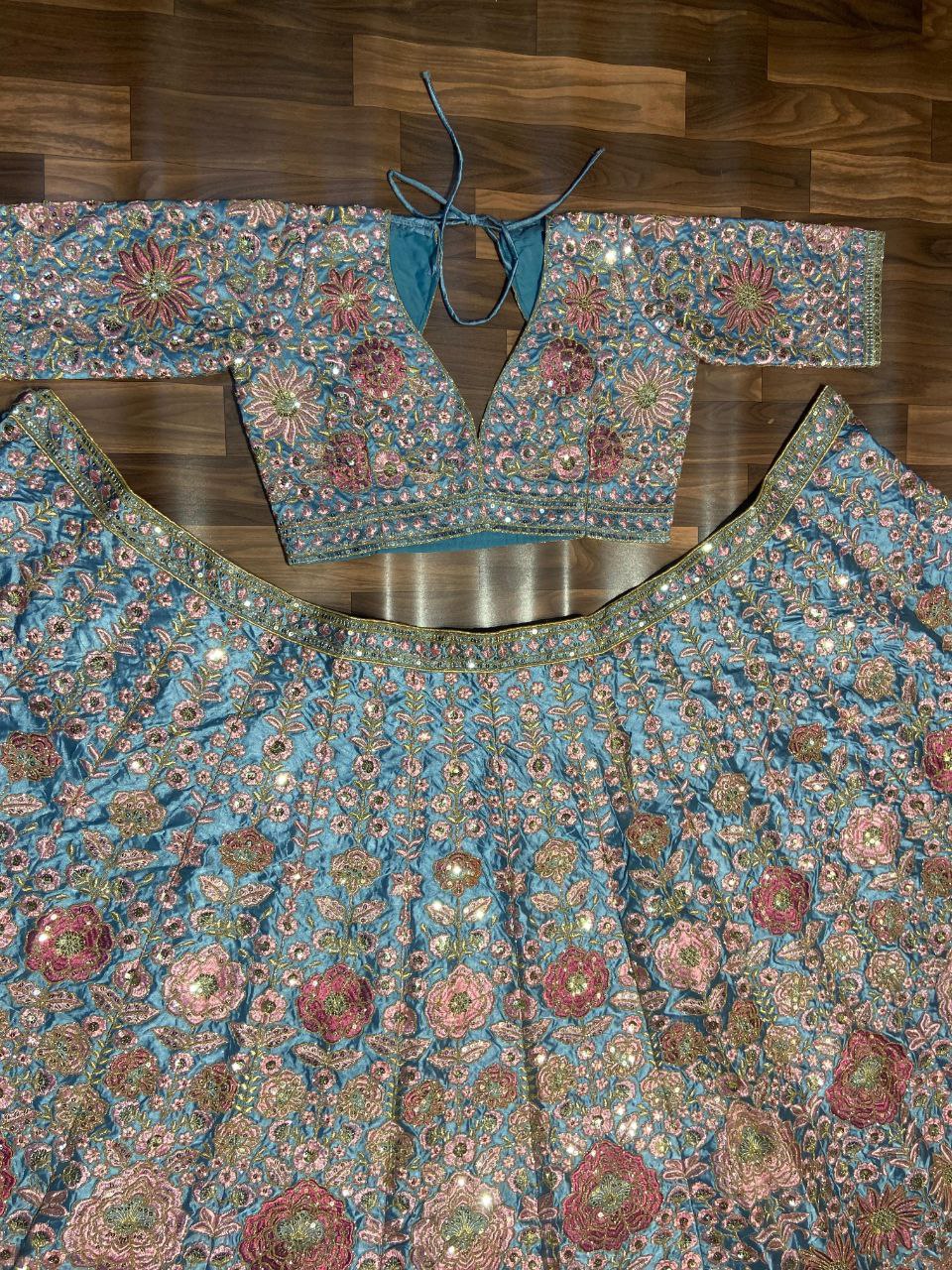 Party Wear Beautiful Lehenga Choli With Glitter Work