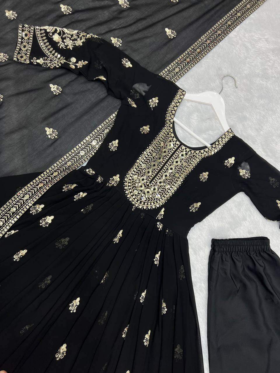 Party Wear Beautiful Anarkali Gown Pent And Dupatta