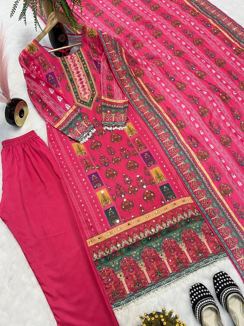 Beautiful Party Wear Look Top-Bottom And Dupatta