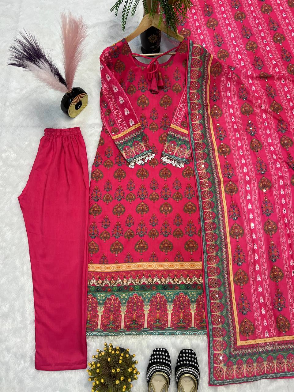 Beautiful Party Wear Look Top-Bottom And Dupatta