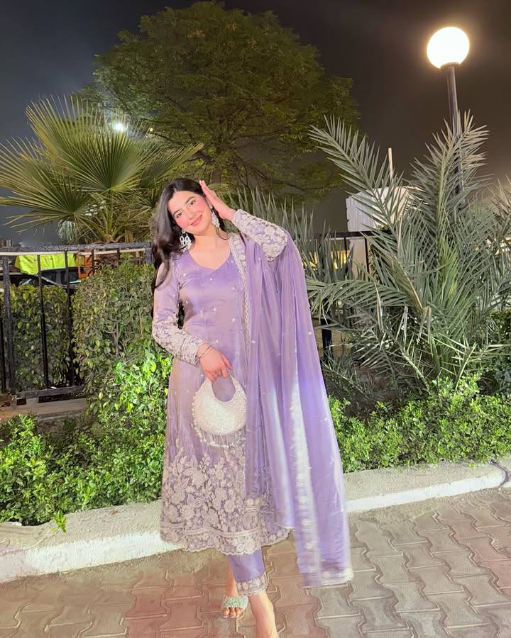 Designer Gown-Bottom And Dupatta With Thread Embroidery Work