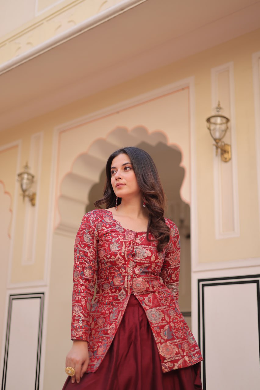 पार्टी वियर लुक डिज़ाइनर लहंगा चोली