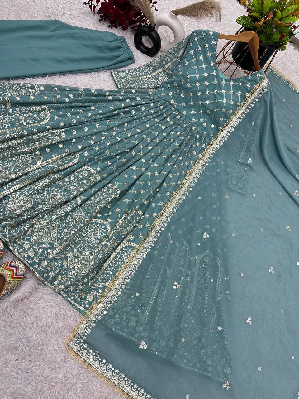 Party Wear Look Top With Sharara With Dupatta