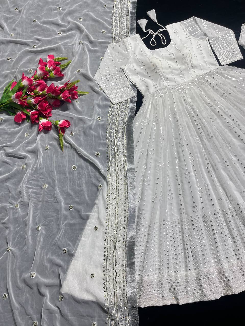 Party Wear Beautiful Gown Pent And Fancy Dupatta