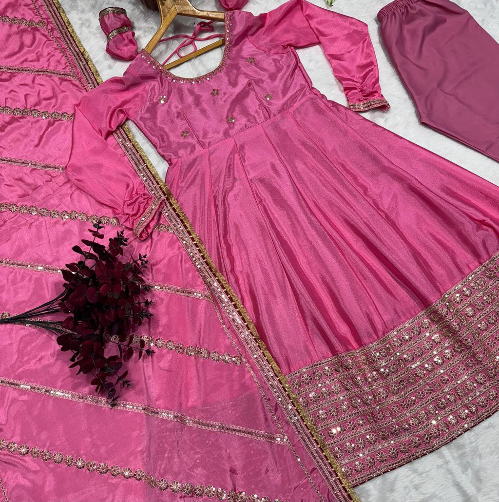 Party Wear Designer Gown And Pent With Beautiful Dupatta