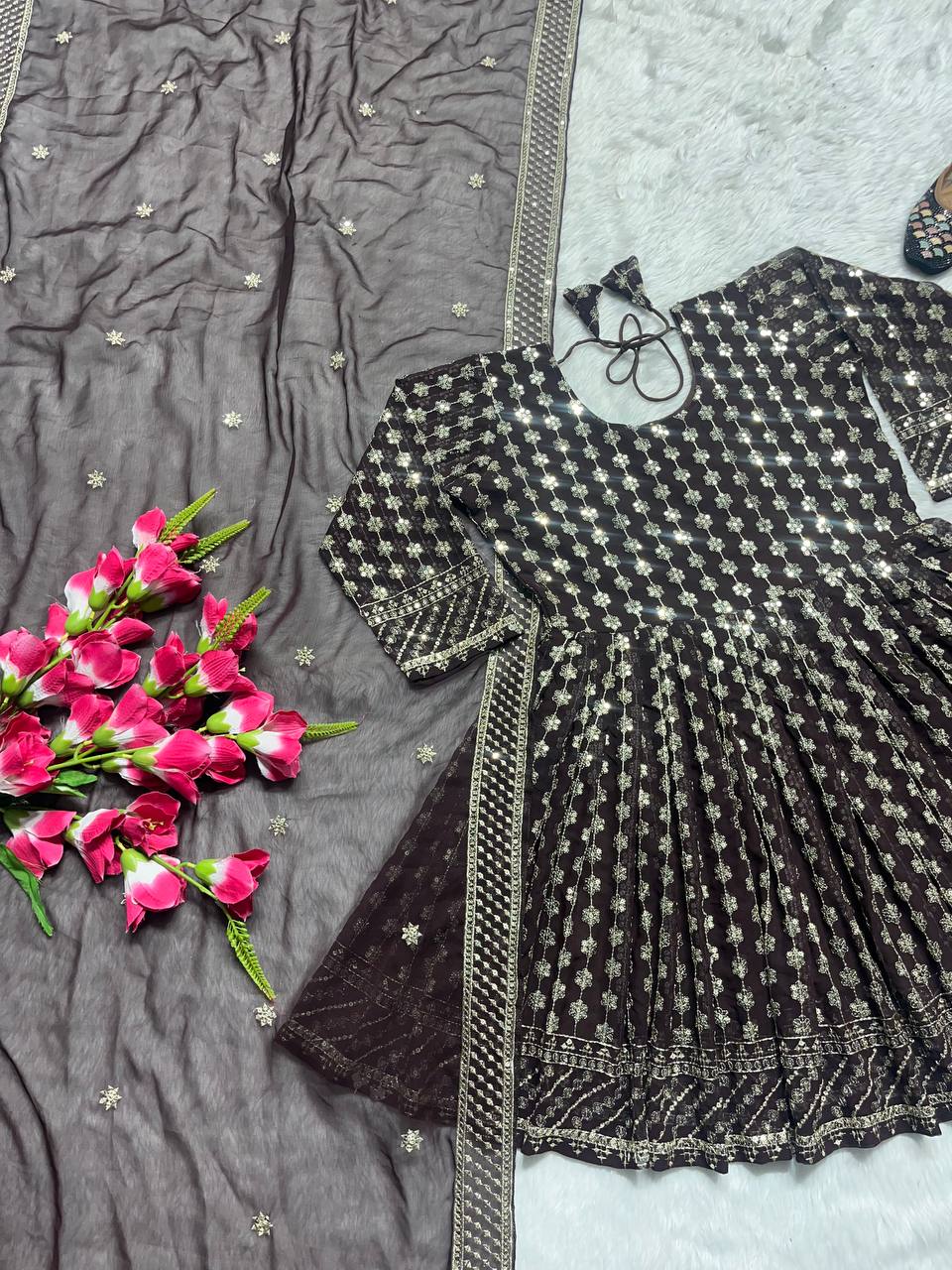 Designer Party Wear Look Top , Pant Style And Dupatta