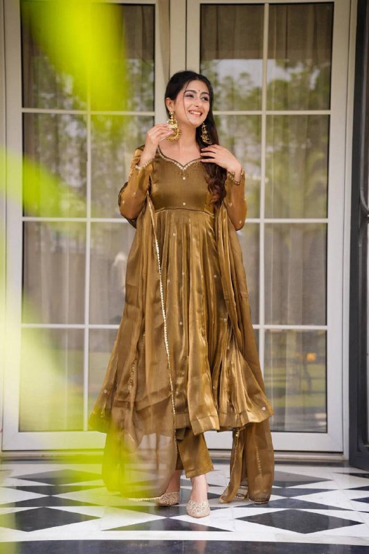 Party Wear Look Anarkali Gown, Pent And Dupatta