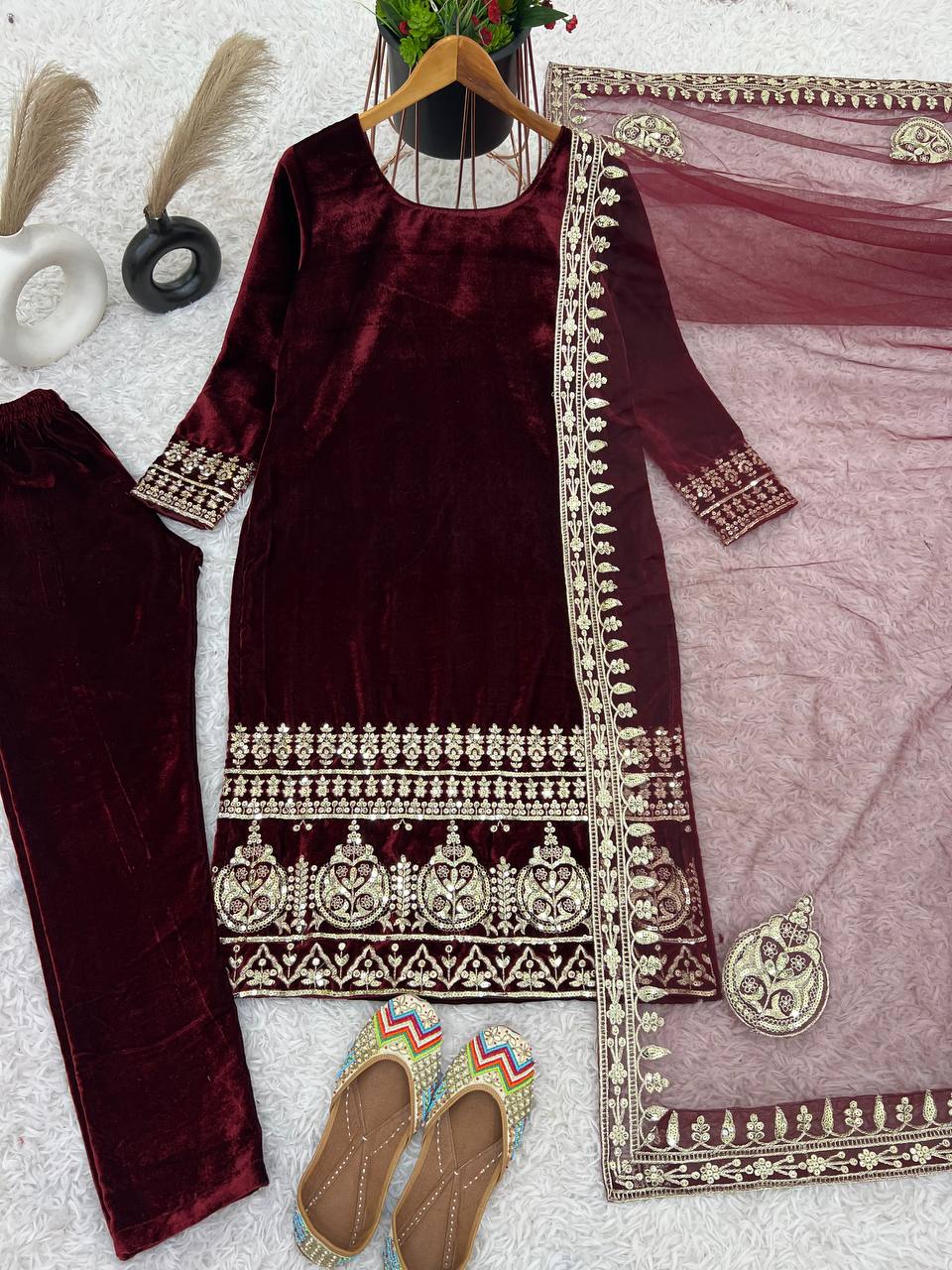 Designer Party Wear Look Top-Dupatta And Fully Stitched Bottom