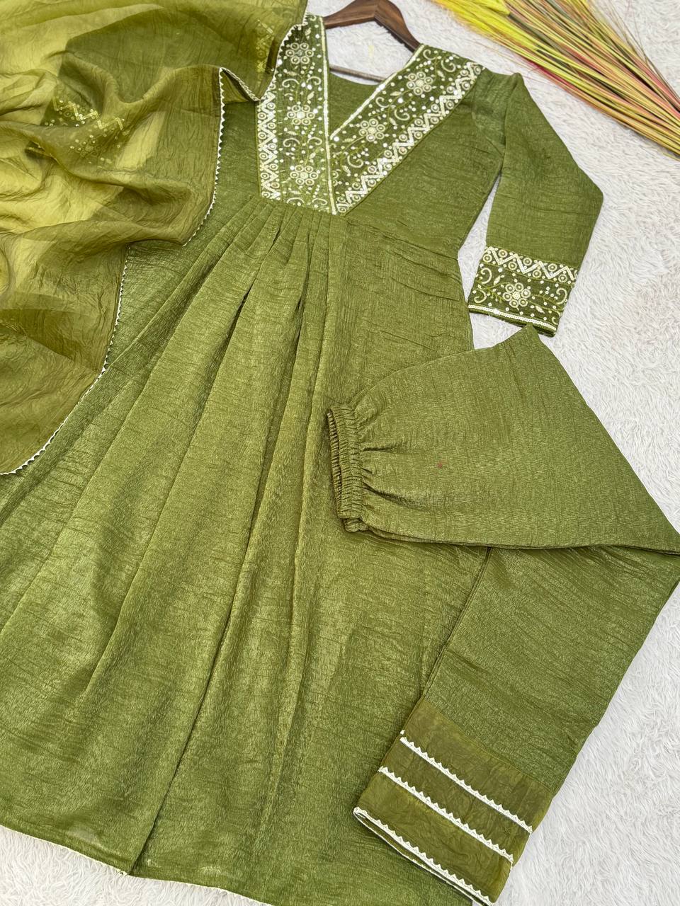 Party Wear Beautiful Anarkali Gown Pent And Dupatta