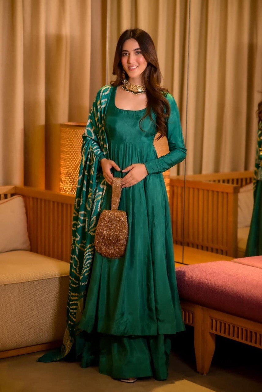 Party Wear Look Beautiful Gown And Bottom With Dupatta