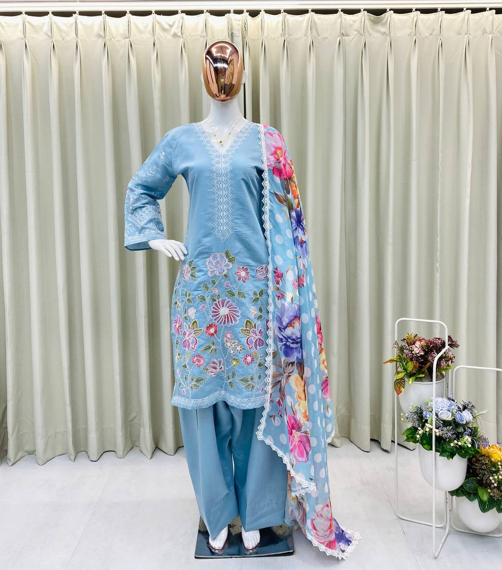 पार्टी वियर लुक टॉप-बॉटम और खूबसूरत दुपट्टा