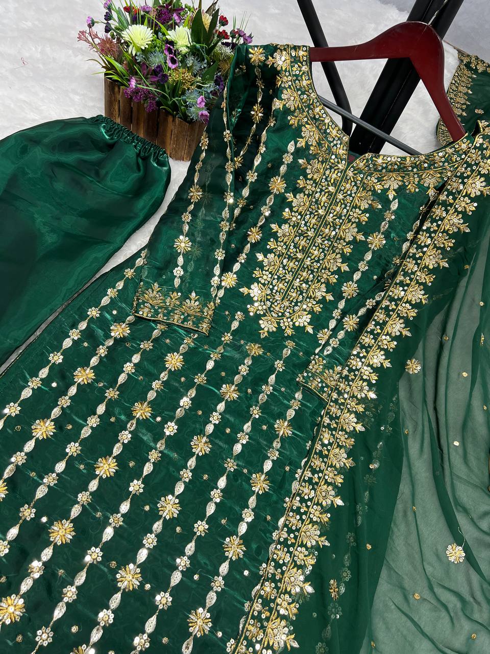 Beautiful Party Wear Look Top-Pent And Dupatta