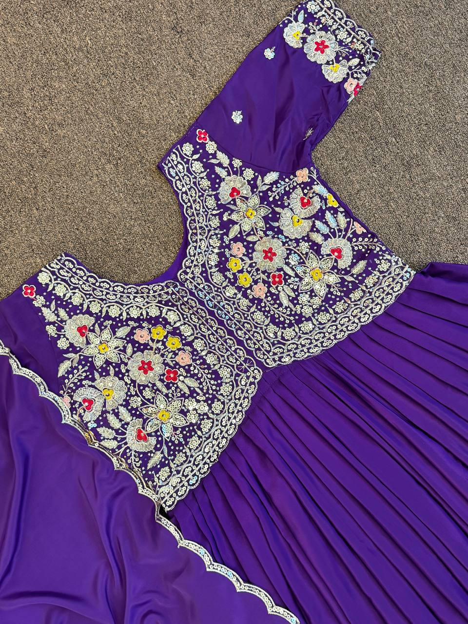 Fancy Aliya Cut Gown And Dupatta With Embroidery Sequins Work