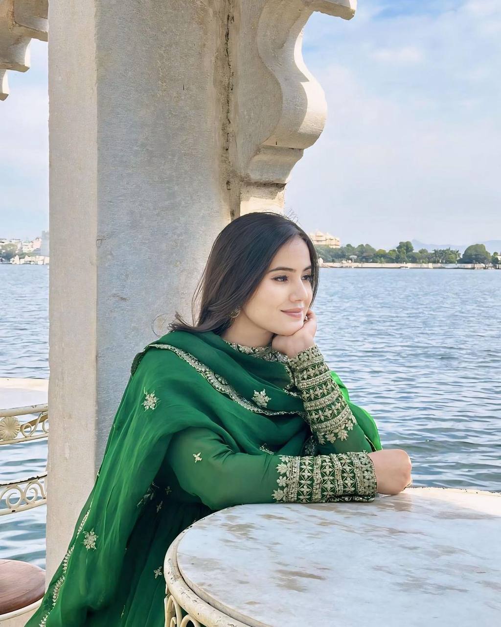 Party Wear Gown-Pent And Dupatta With Thread And Sequence Work