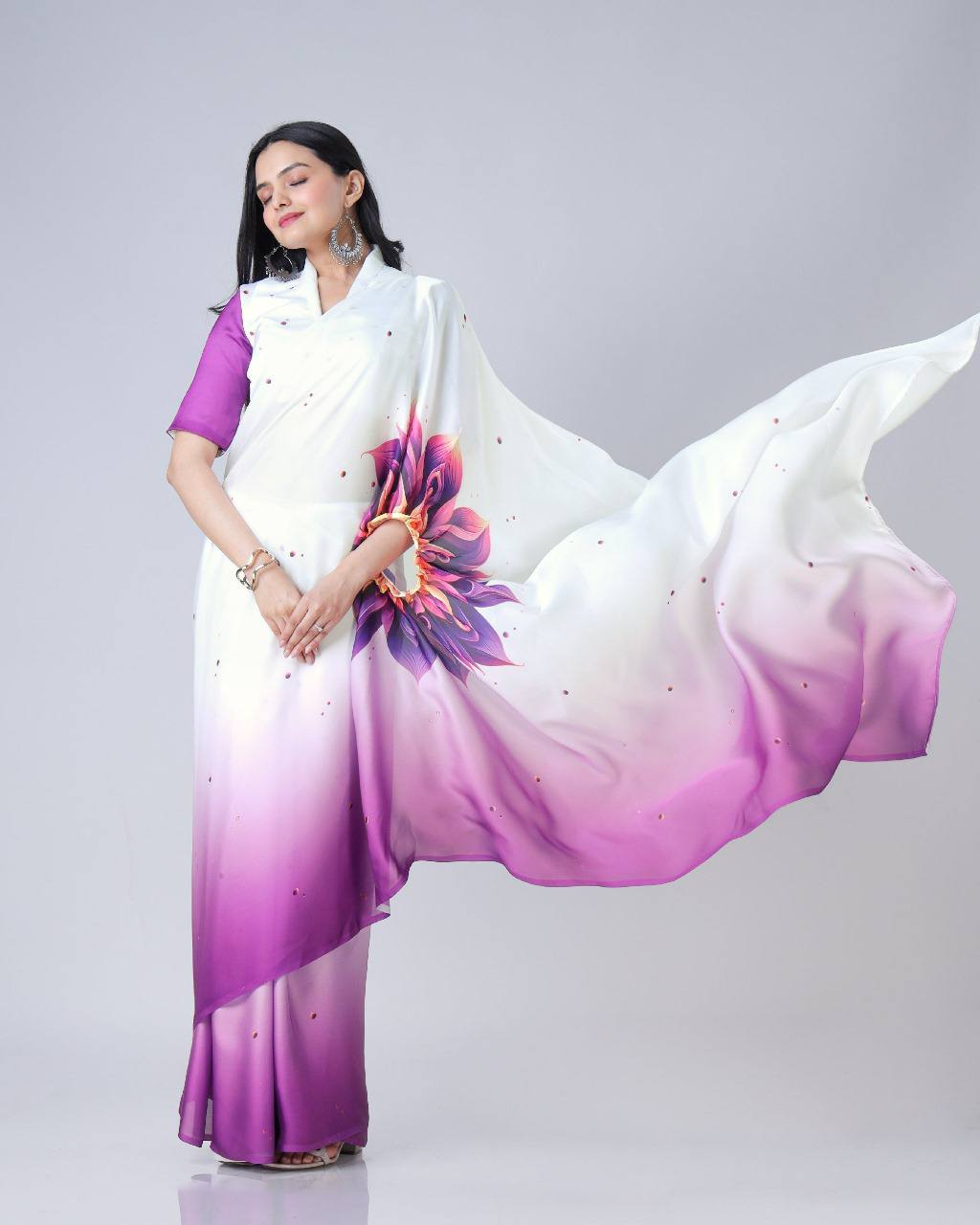 Trending Free Hand Ready To Wear Saree