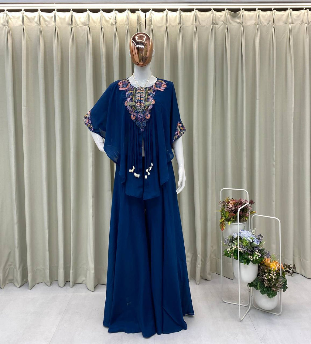 पार्टी वियर लुक फैंसी टॉप-ब्लाउज और प्लाज़ो