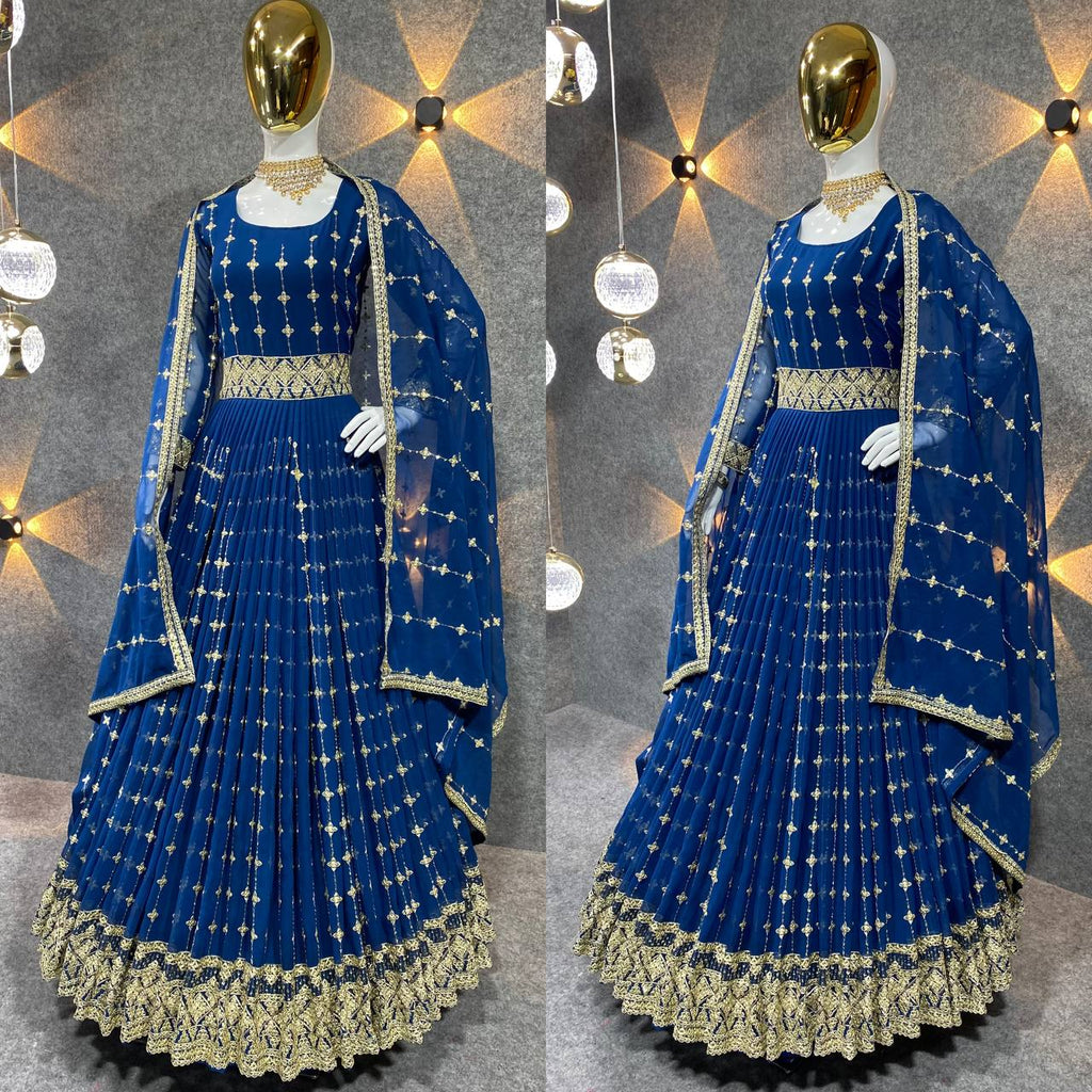 Designer Party Wear Anarkali Gown And Beautiful Dupatta